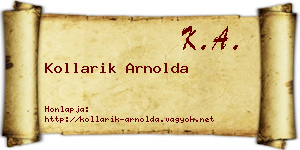 Kollarik Arnolda névjegykártya